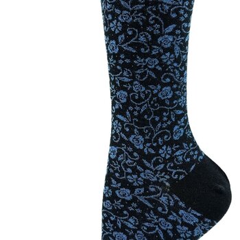 Key Socks Key Women's 6220 Design Floral Black 6-10 Cotton Sock