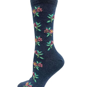 Key Socks Key Women's 6222 Design Camelia 6-10 Cotton Sock