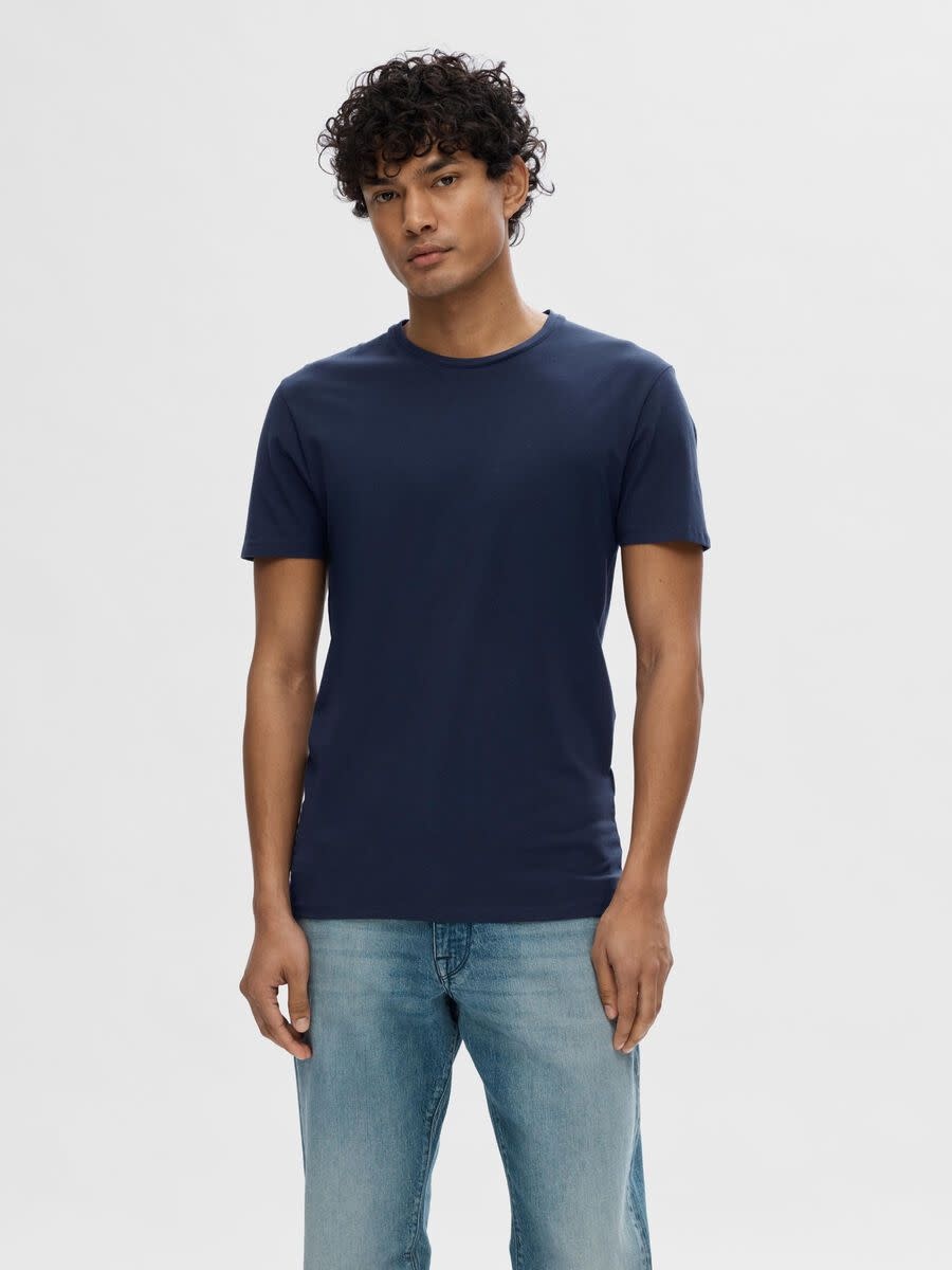 SELECTED Selected Hommes Noveau Pima SS Col Rond 16073457