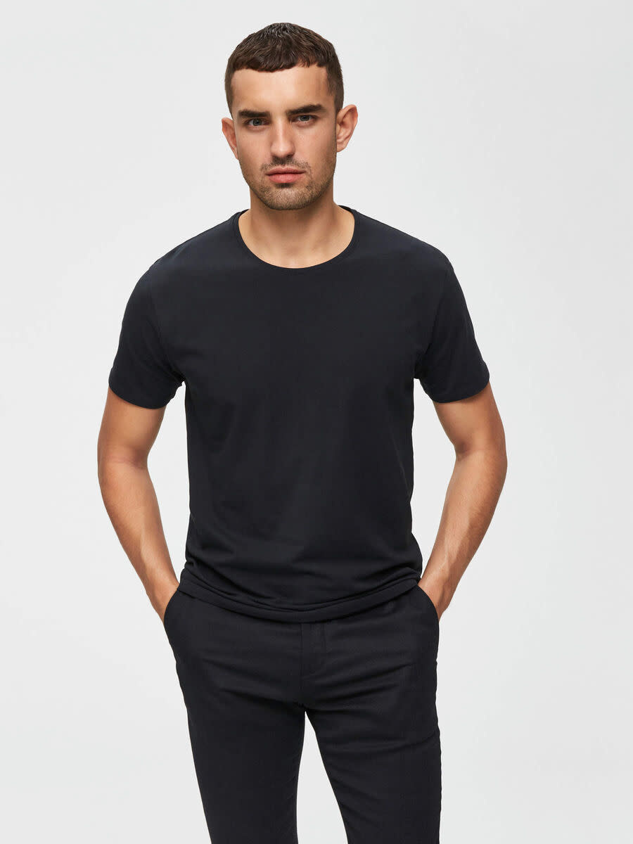 SELECTED Selected Hommes Noveau Pima SS Col Rond 16073457