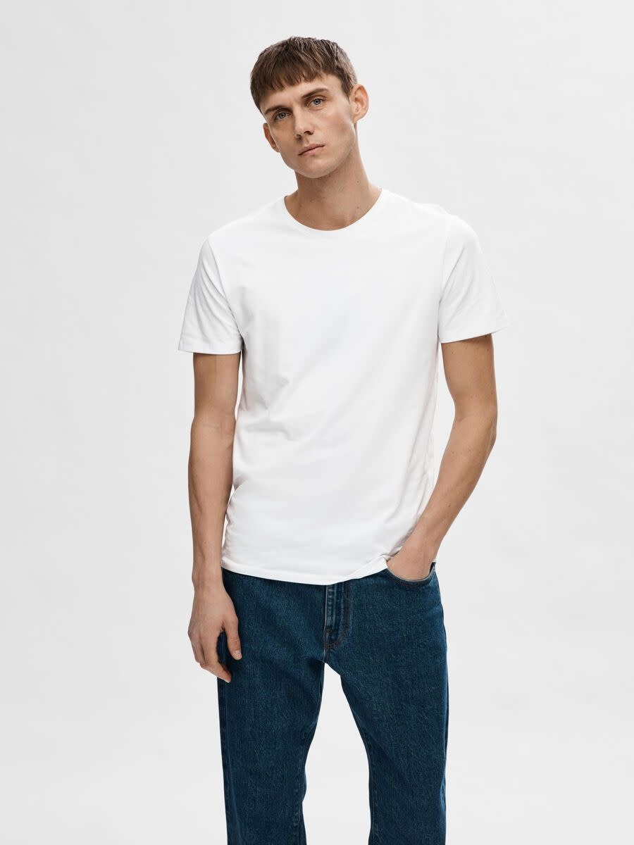 SELECTED Selected Hommes Noveau Pima SS Col Rond 16073457