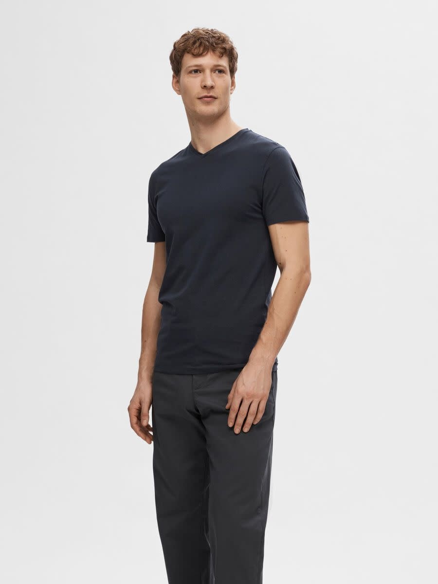 SELECTED Selected Men's New Pima SS V-Neck 16073458