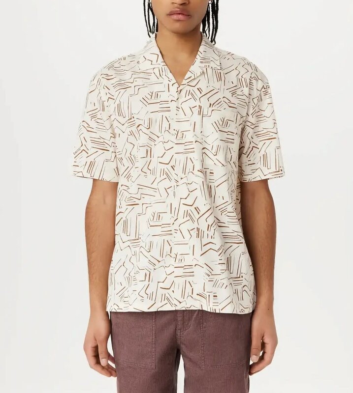 Frank And Oak Frank And Oak Men's Abstract Camp Collar 1110699
