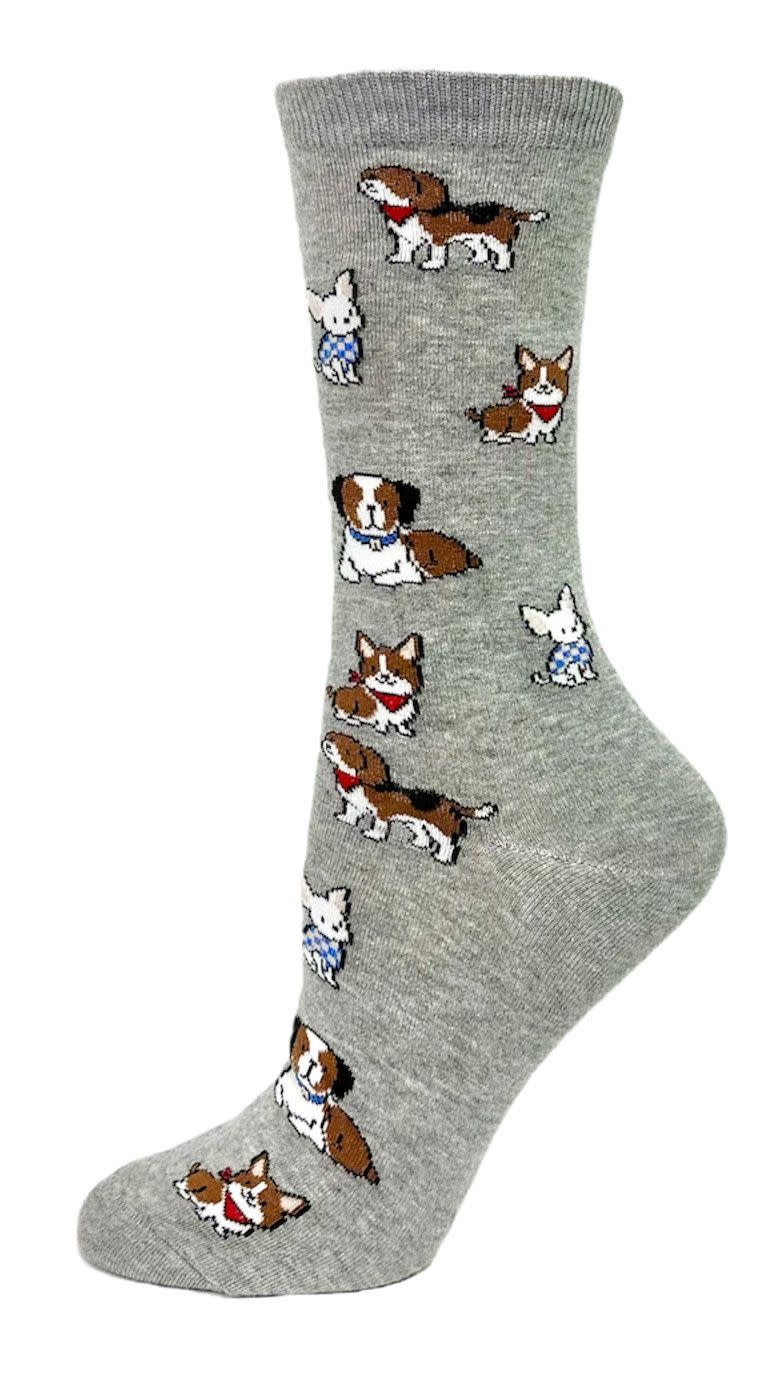 Key Socks Key Femmes 6247 Design Chiens Gris 6-10 Bas Coton