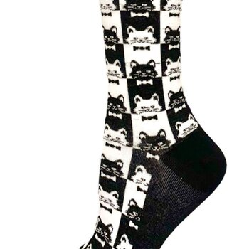 Key Socks Key Femmes 6245 Design Chats Noir 6-10 Bas Coton