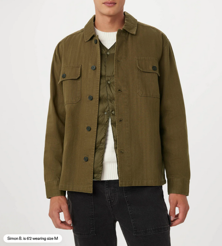 Frank And Oak Frank And Oak Men's Herringbone Overshirt 1310238