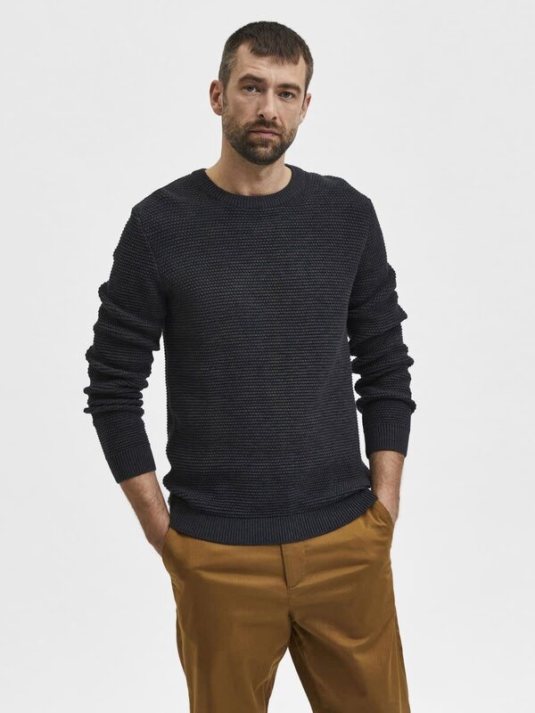 SELECTED Selected Hommes Col Ras du Cou en Tricot 16059390