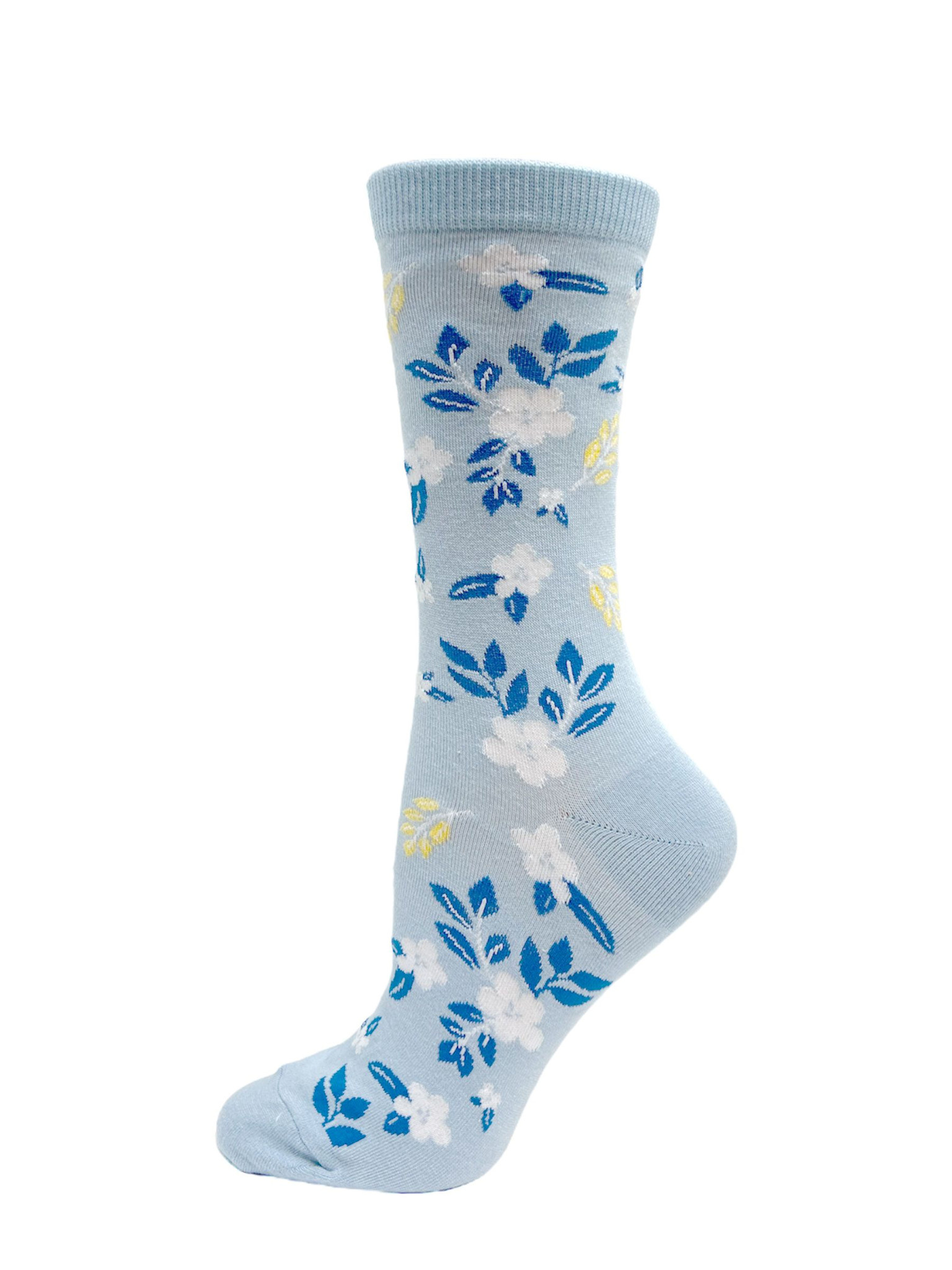 Key Socks Key Women's 6256 Design  Flower Blue 6-10 Cotton Socks