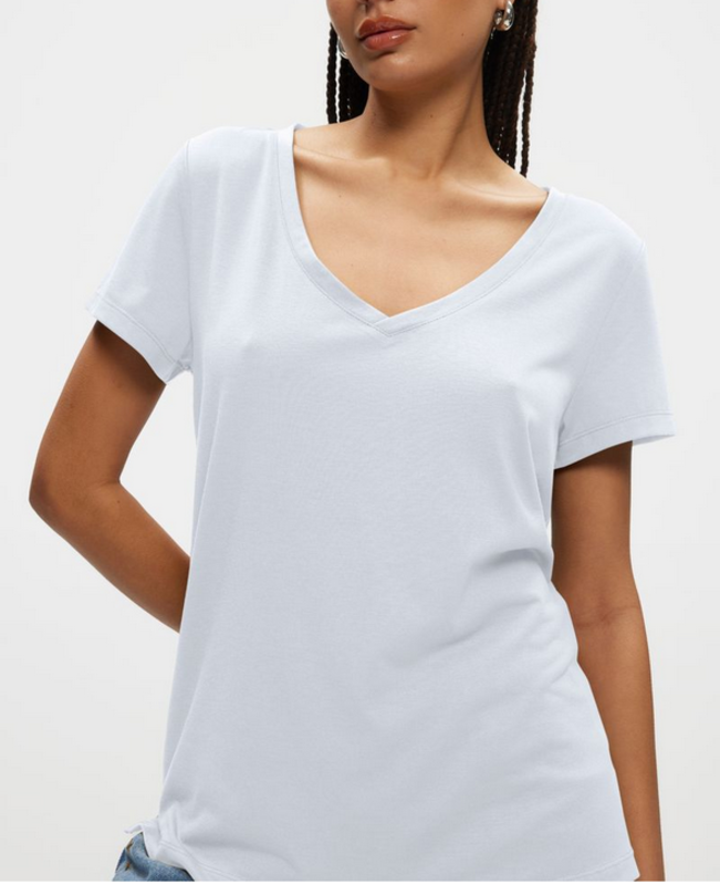 Kuwalla Kuwalla Femmes T-shirt Essentiel à Col en V WKUL-0124-VNT752