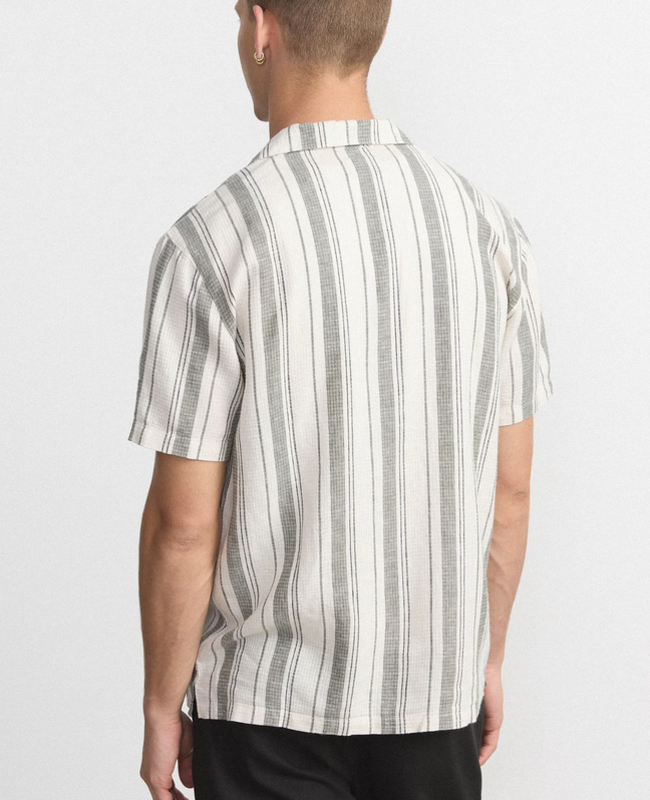 Frank And Oak Frank And Oak Men's Striped Camp Collar 1110784