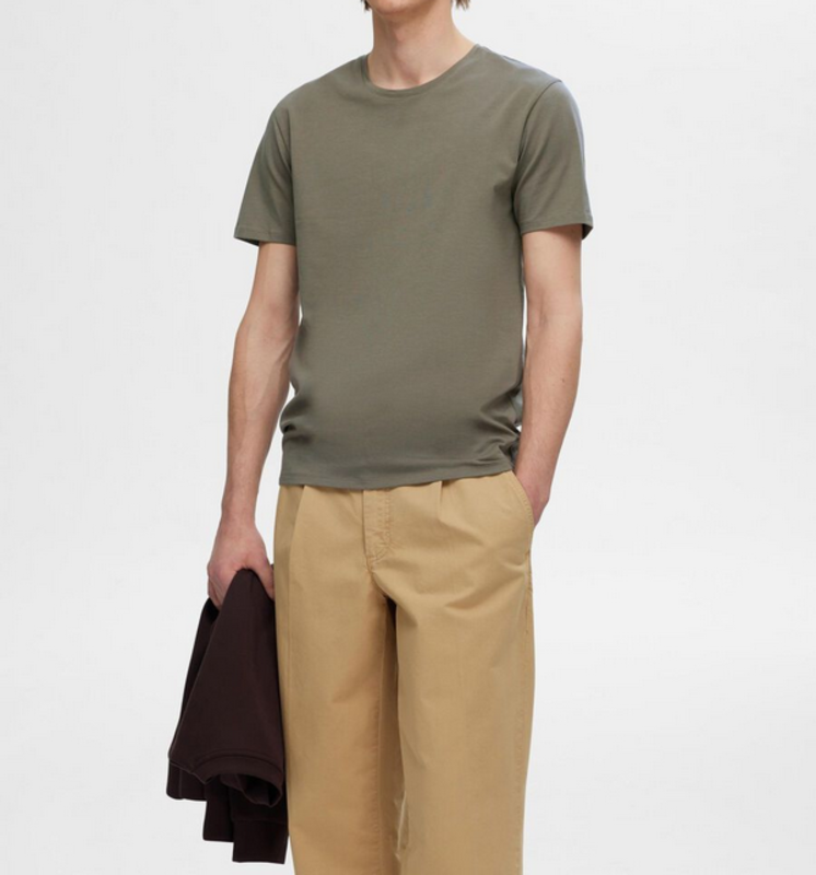SELECTED Selected Hommes Noveau Pima SS Col Rond 16073457