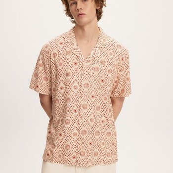 Kuwalla Kuwalla Hommes Chemise Lin Imprime Yacht KUL-0125-YS009E
