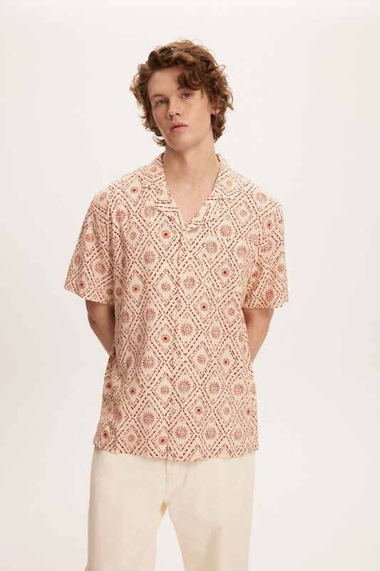 Kuwalla Kuwalla Hommes Chemise Lin Imprime Yacht KUL-0125-YS009E