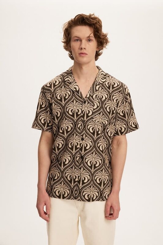 Kuwalla Kuwalla Hommes Chemise Lin Imprime Yacht KUL-0125-YS009E