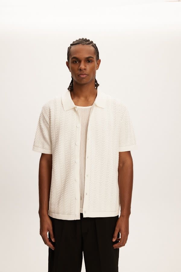 Kuwalla Kuwalla Men's Wave Knit Polo Shirt KUL-0125-WPS709