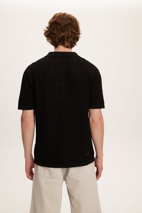 Kuwalla Kuwalla Men's Wave Knit Polo Shirt KUL-0125-WPS709