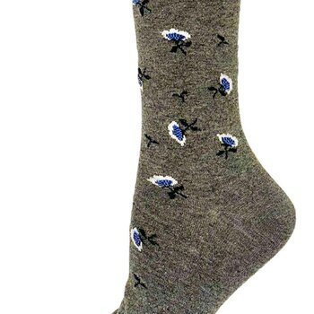 Key Socks Key Femmes 6242 Design Floral Gris 6-10 Bas Coton