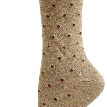 Key Socks Key Femmes 6261 Design Polka Dot Taupe 6-10 Bas Coton