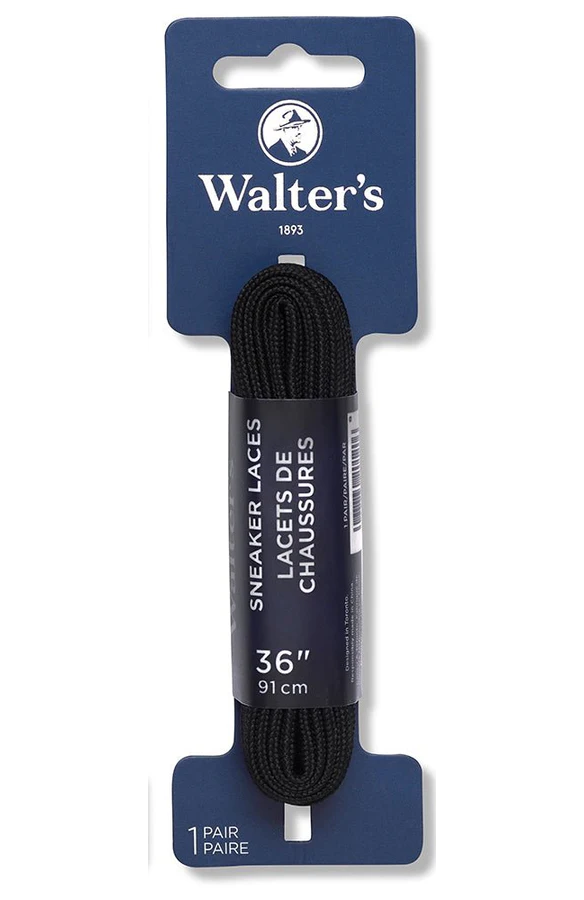 Walter's Shoe Care Walter's Lacets De Chaussures 443004139 36" Noir Plat