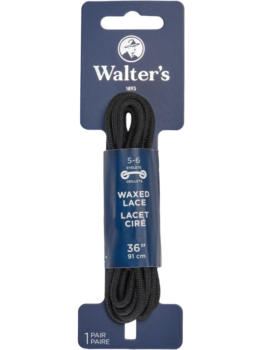 Walter's Shoe Care Walter's Lacets Cire 443004121  36" Cire Noir