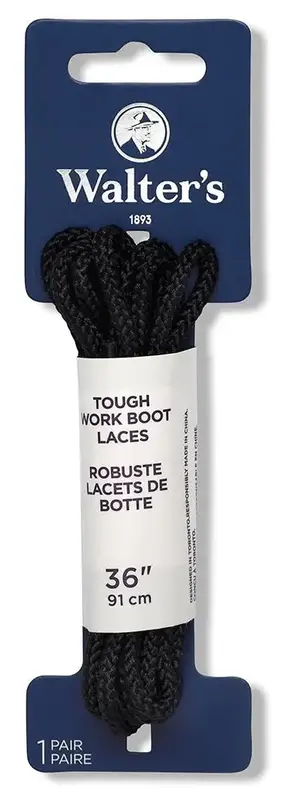 Walter's Shoe Care Walter's Tough Work Boot Laces 443004155 36" Round Black