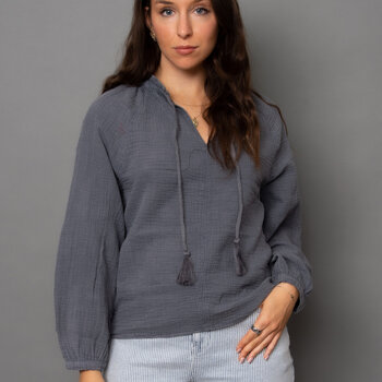 RD Style RD Style Women's Milana Puff LS V-Neck Top 56W029S