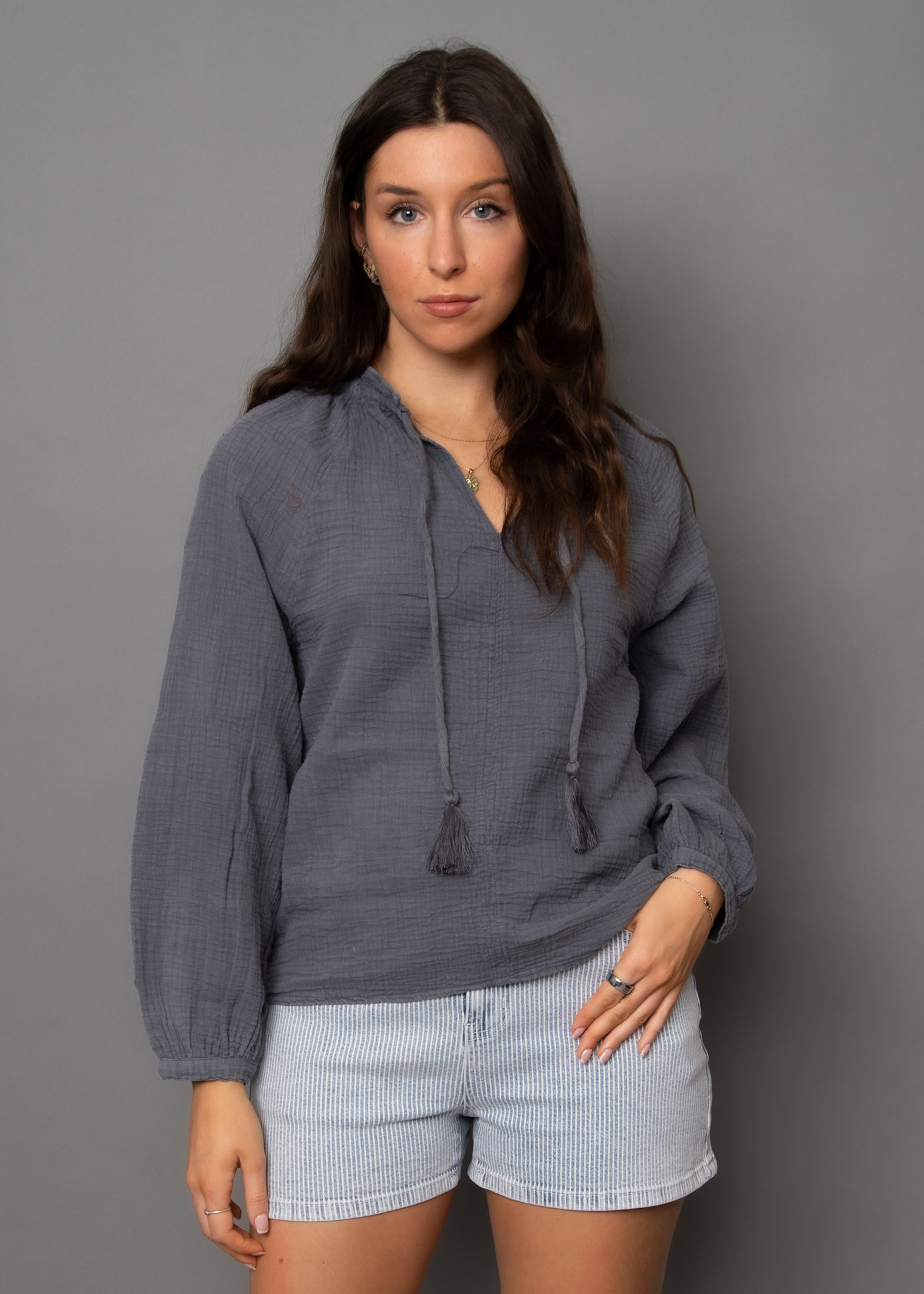 RD Style RD Style Women's Milana Puff LS V-Neck Top 56W029S