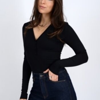 Second Skin Second Skin Women's Helane Rib LS Henley 77T087S