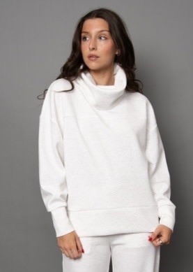 Cloth Cloth Femmes Fillana Mel Col Rabattable en Tricot Doux à Manches Longues 77T005S