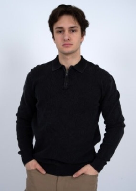 Hedge Hedge Hommes Chandail à Col Polo 1/2 Zippé 77MS320S