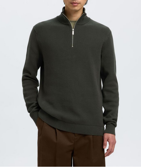 SELECTED Selected Men's LS Knit Structure Half Zip 16092601