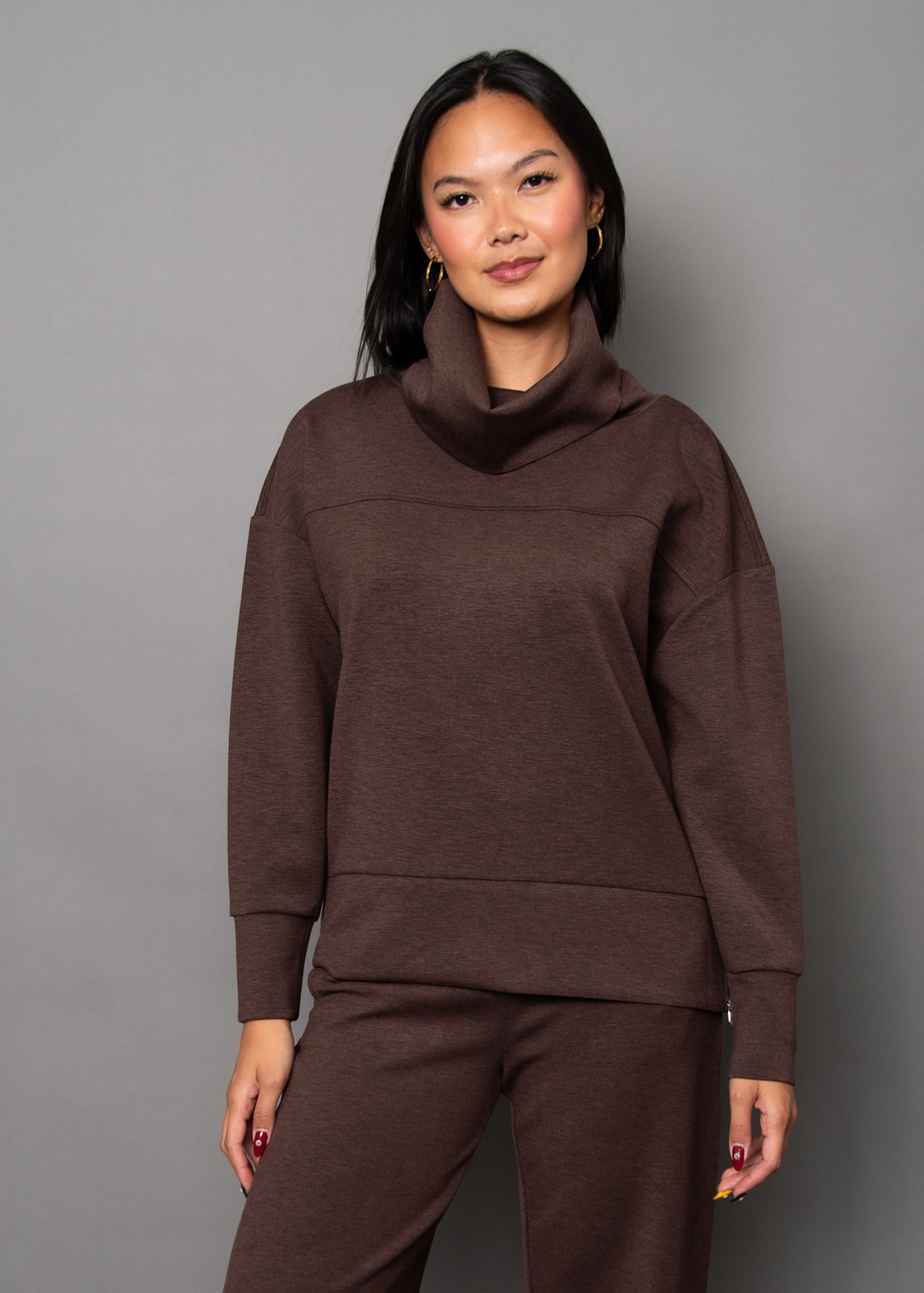 Cloth Cloth Femmes Fillana Mel Col Rabattable en Tricot Doux à Manches Longues 77T005S