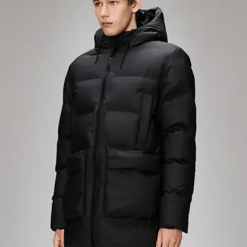 Rains Rains Unisex Alta Long Puffer Cargo Jacket 15210