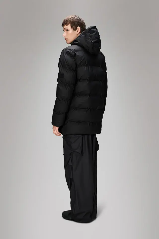 Rains Rains Unisex Alta Long Puffer Cargo Jacket 15210