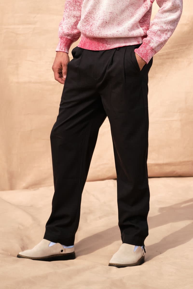 Kuwalla Kuwalla Hommes Pantalon En Lin à Double Pli KUL-0126-LPP310