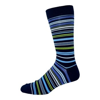 Key Socks Key 5876 Bambou Rayures Bleu Marin 8-12