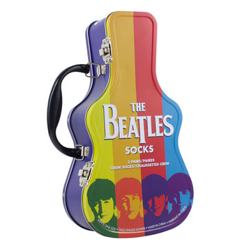 Perri's Socks The Beatles Guitar Tin Socks Set Of 3 Black 7-12