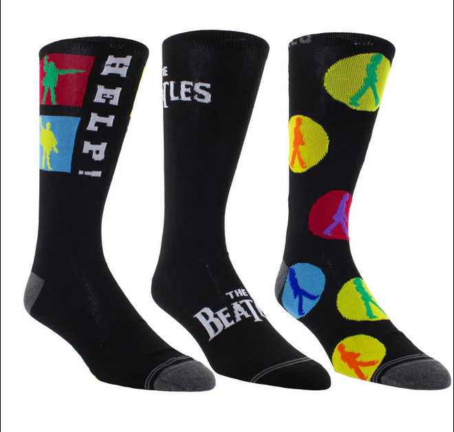 Perri's Socks The Beatles Guitare Métalliques Chaussettes (paquet de 3) Noir Pointures 7-12