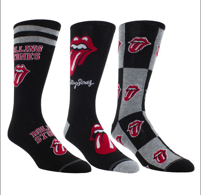 Perri's Socks The Rolling Stones Guitare Métalliques Chaussettes (paquet de 3) Noir Pointures 7-12