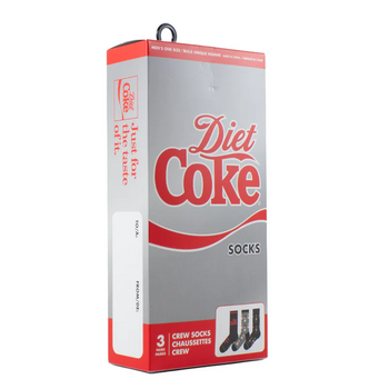 Perri's Socks Diet Coke Coffret-Cadeau 3 Paire Chaussettes Mi-Mollet Noir/Gris/Noir 7-12