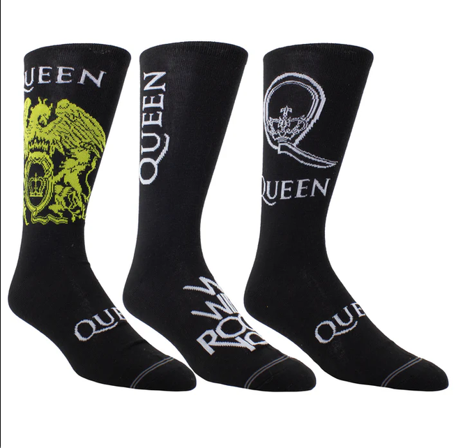 Perri's Socks Queen Guitar Tin Socks Set Of 3 Black 7-12