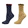 Key Socks Key Women's 6201 Design Ruffle Top Black 6-10 Cotton Socks