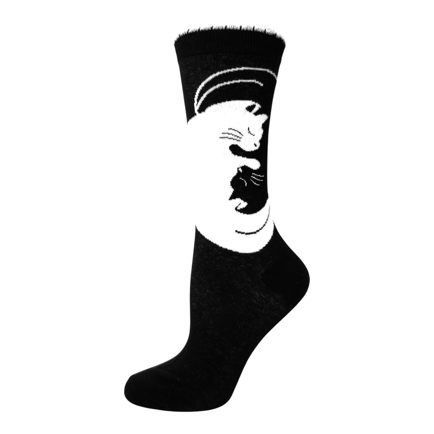 Key Socks Key Women's 6209 Design Reflection Cat 6-10 Cotton Socks