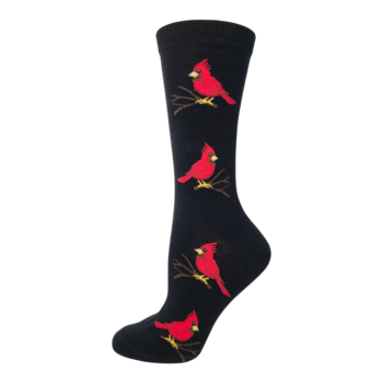 Key Socks Key Women's 6211 Design Cardinal Bird 6-10 Cotton Socks