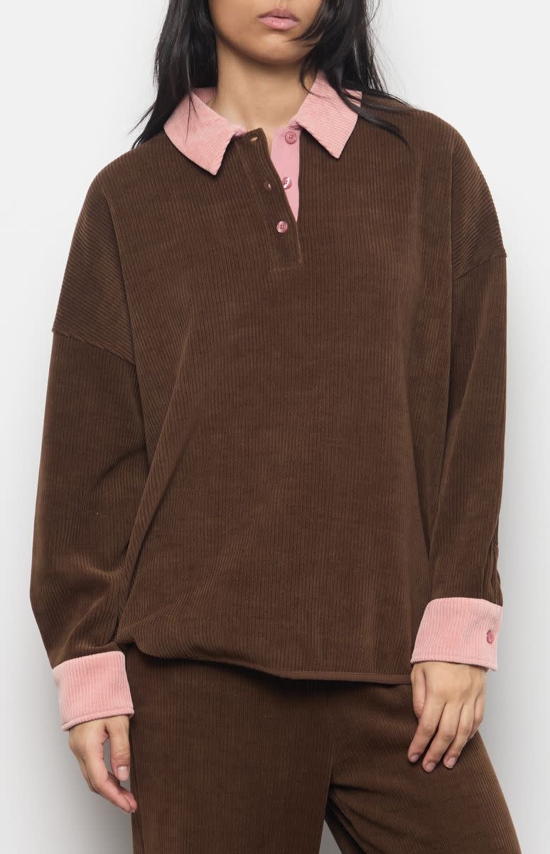 Kuwalla Kuwalla Women's Daybreak Corduroy Polo WKUL-DCP606-0326
