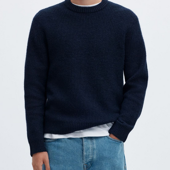SELECTED Selected Men's LS Knit Waffle Crew Neck 16101893