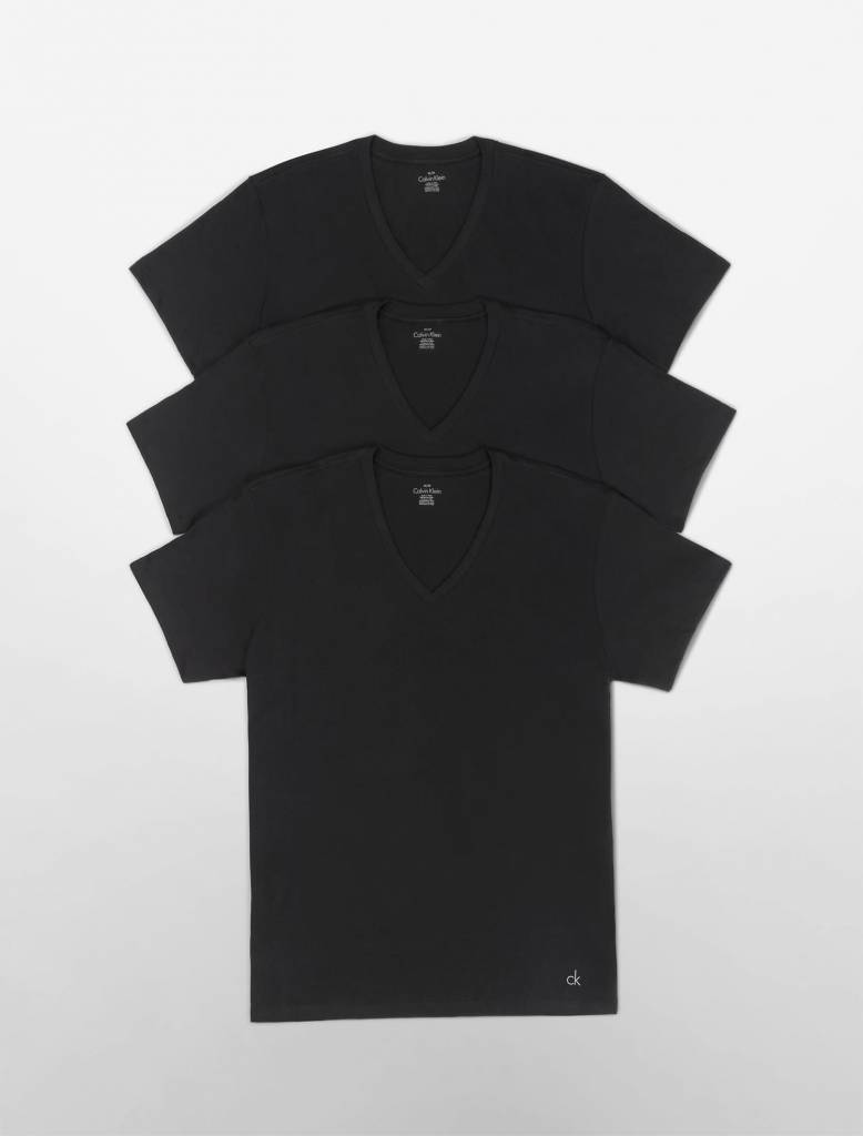 Calvin Klein Men s 3 Pack Cotton V Neck Top NB4012G Schreter s Clothing Store