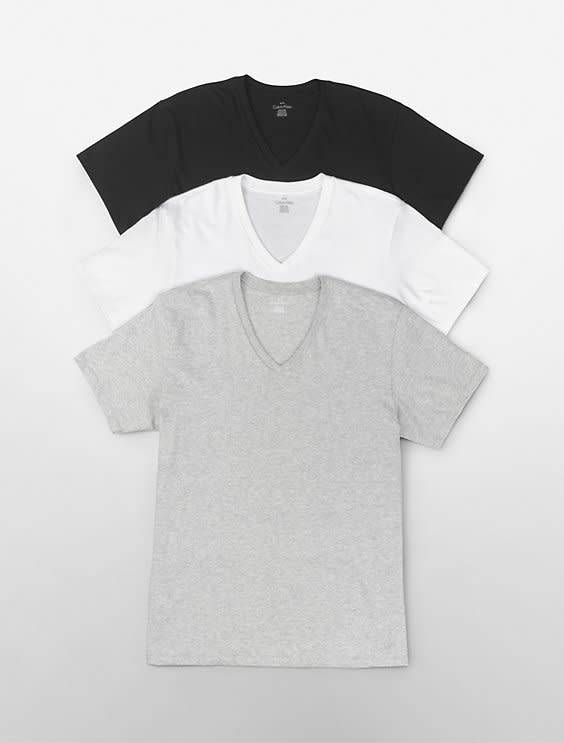 Calvin Klein Calvin Klein Men's 3 Pack Cotton V-Neck Top NB4012G