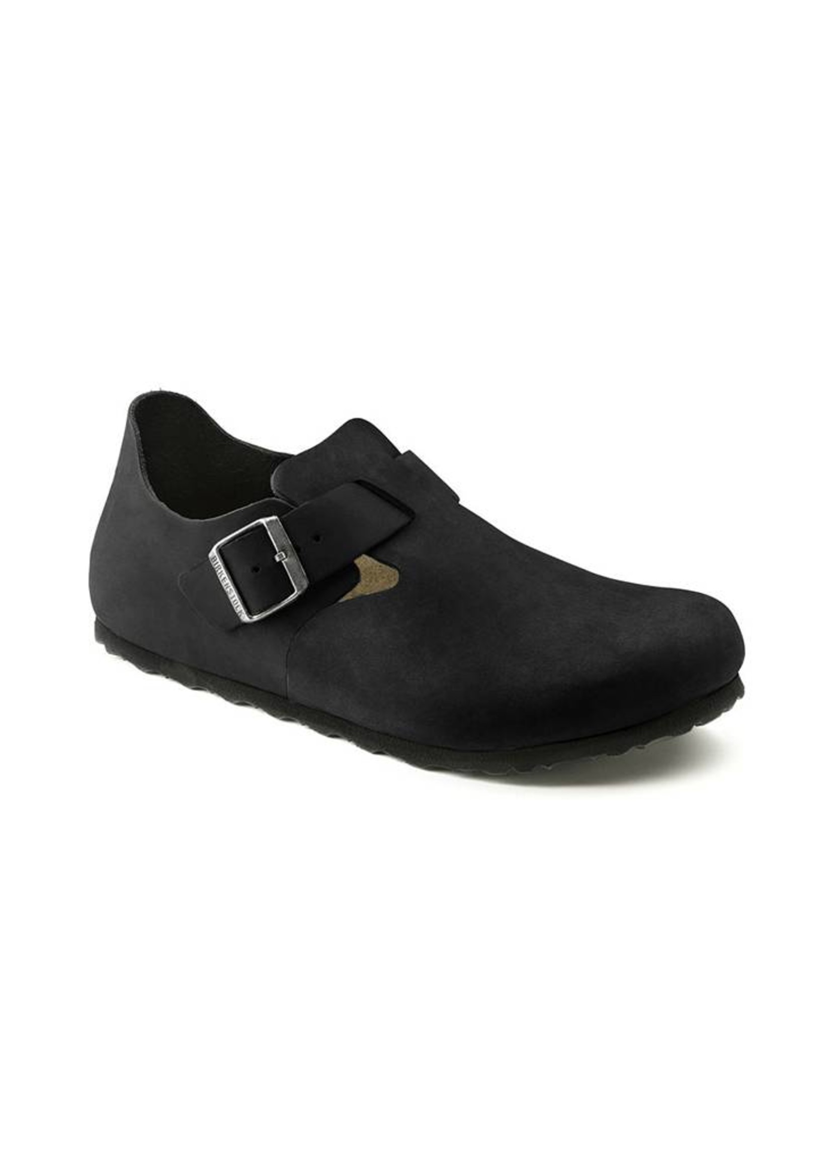 Birkenstock London - Natural Oiled Leather in Black (Classic footbed - Suede Lined)
