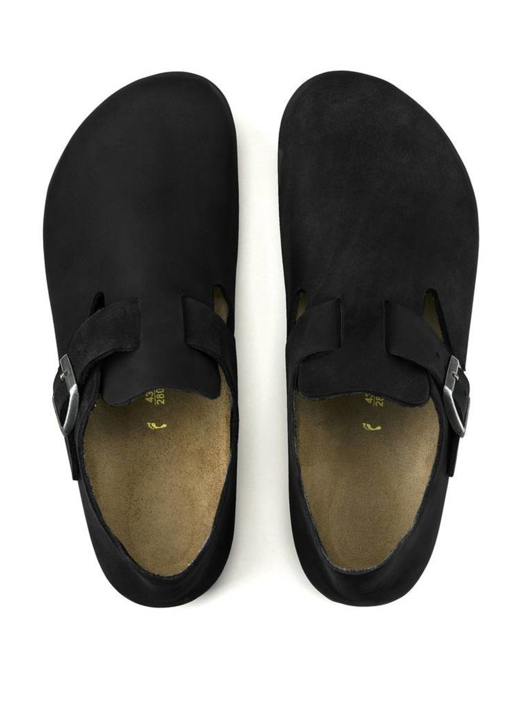 Birkenstock London - Natural Oiled Leather in Black (Classic footbed - Suede Lined)